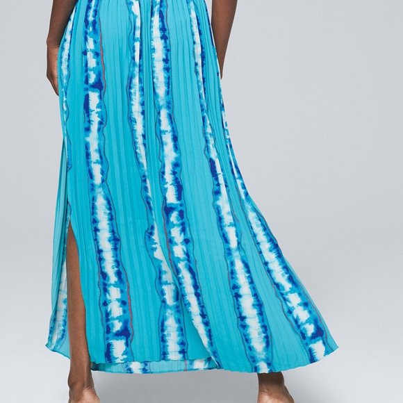 White House Black Market Pleated Tie-Dye Maxi Skirt - Size 4 - NWT - Picture 3 of 17